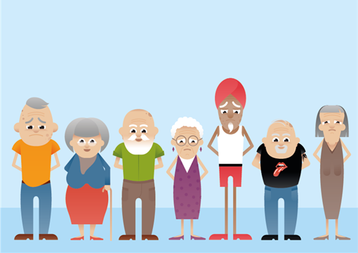 Tegning af ældre borgere